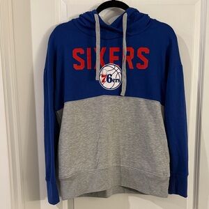 NBA Philadelphia Sixers Blue and Gray Hoodie